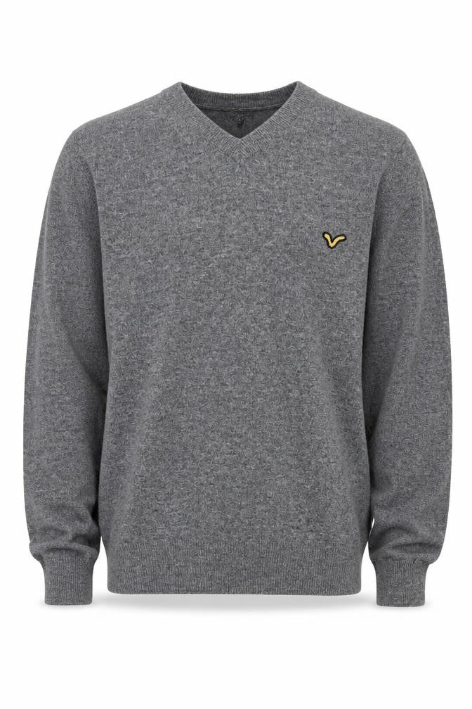 Front view of Voi Jeans Men's Grey Wool jumper M