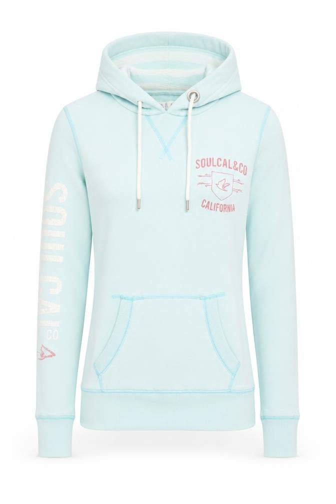 Front view of SoulCal Women's Blue Pullover Hoodie, size 10