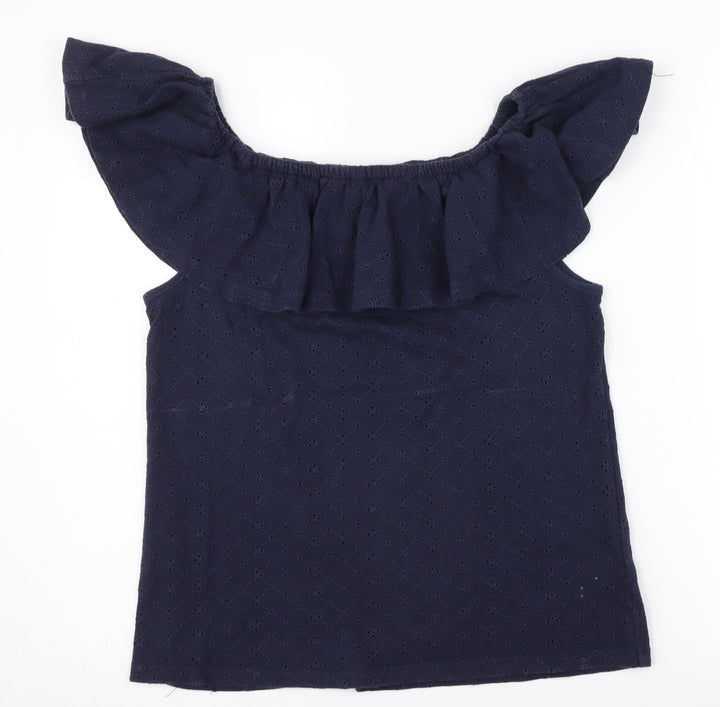 Mai Face Women's Blue Off-Shoulder Camisole Blouse