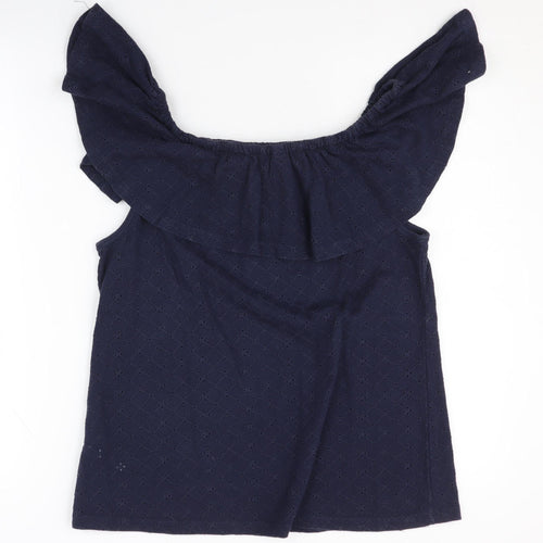 Mai Face Women's Blue Off-Shoulder Camisole Blouse