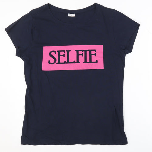Jacqueline de Yong Women's Blue T-Shirt, Size L, Casual Style