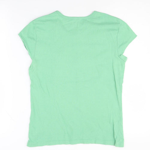 Tommy Hilfiger Women's Green T-Shirt, M, Casual Art Style