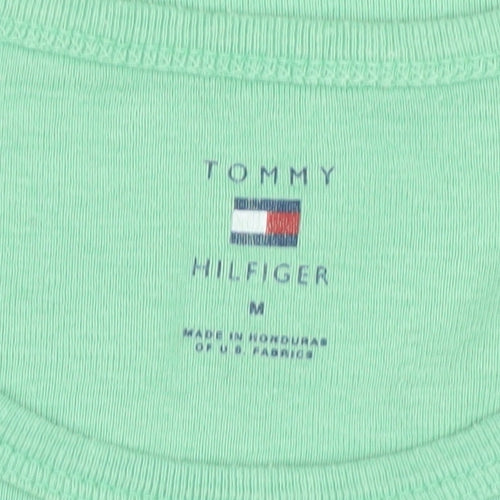 Tommy Hilfiger Women's Green T-Shirt, M, Casual Art Style
