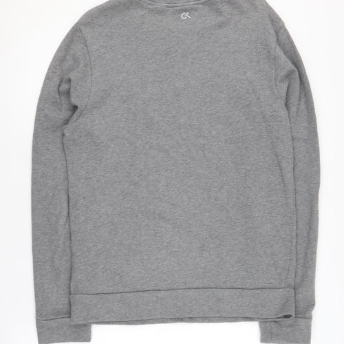 Calvin Klein Men’s Grey Logo Pullover Sweatshirt S