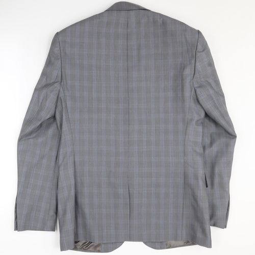 Jaeger Men's Grey Check Blazer, Size 38R, Formal Jacket