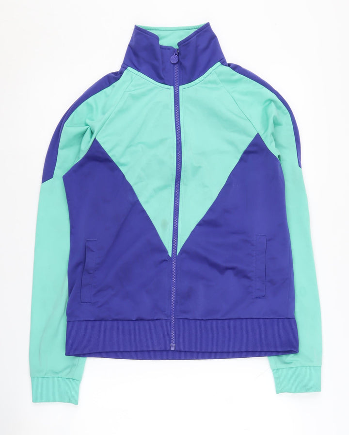 Puma Women's Blue Colourblock Track Jacket UK 16