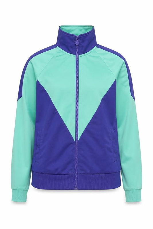 Front view of Puma Women's Blue Colourblock Track Jacket UK 16