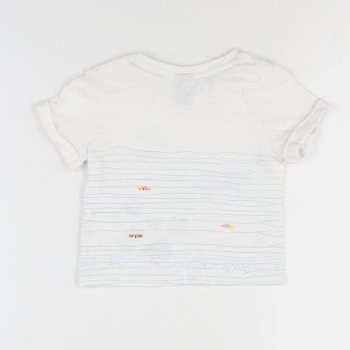 Jasper Conran Boys White T-Shirt 3-6 Months Sea Life Graphic