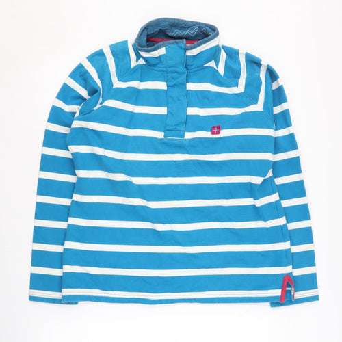 Mountain Warehouse Women's Blue Henley Striped Sweatshirt