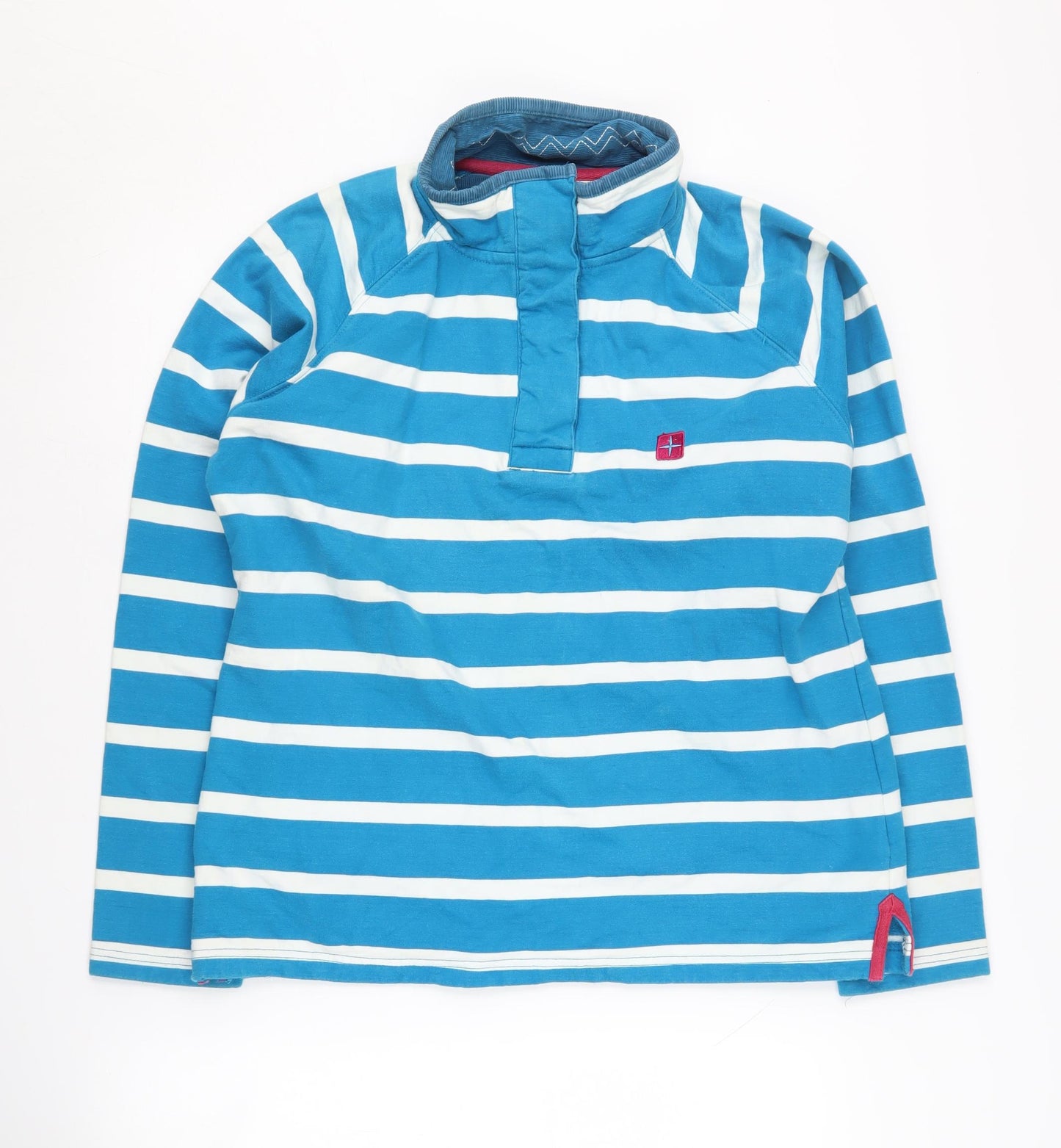 Mountain Warehouse Women's Blue Henley Striped Sweatshirt