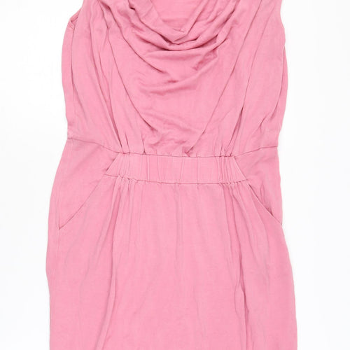 Banana Republic Women's Pink Cowl Neck Sleeveless Dress M