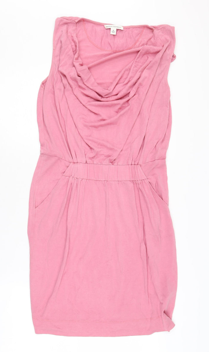 Banana Republic Women's Pink Cowl Neck Sleeveless Dress M