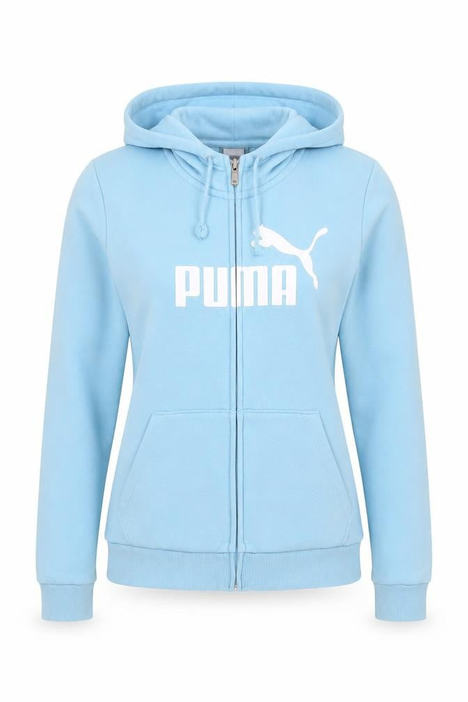 Front view of Puma Women's Blue Full Zip Hoodie, size 8