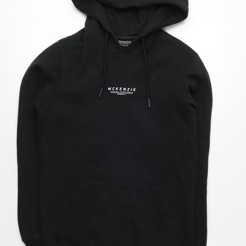 McKenzie Men's Black Pullover Hoodie - XS, Logo, Fleece