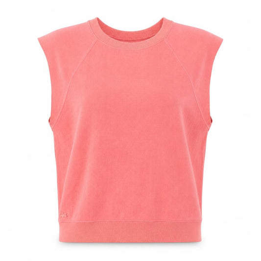 Front view of Lacoste Women's Pink Sleeveless Sweatshirt, size 10