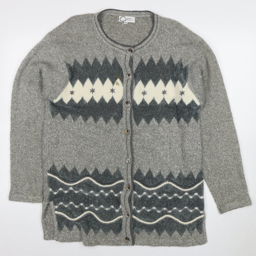 Casamia Women's Grey Argyle Cardigan One Size