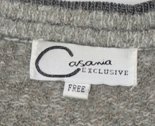 Casamia Women's Grey Argyle Cardigan One Size