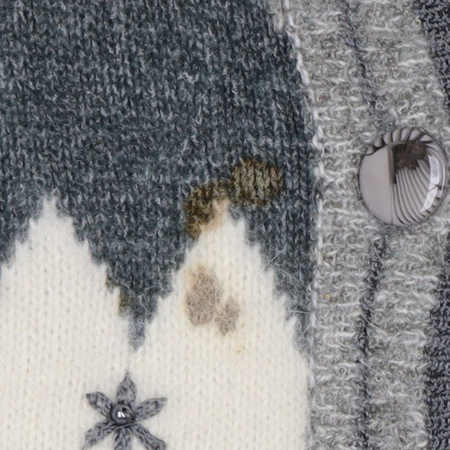 Casamia Women's Grey Argyle Cardigan One Size