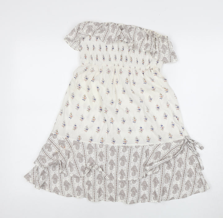 Next Girls White Floral A-Line Dress, Size 10