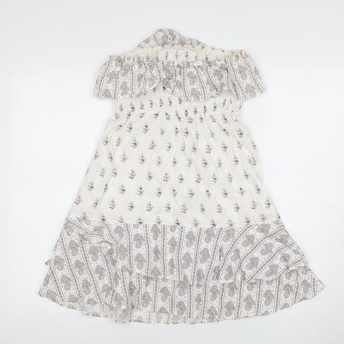 Next Girls White Floral A-Line Dress, Size 10