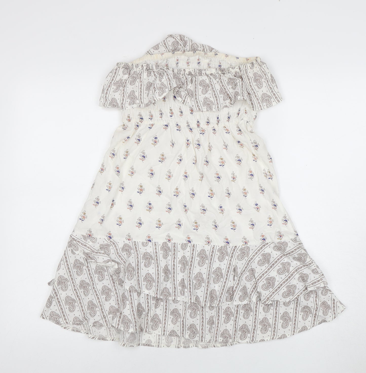 Next Girls White Floral A-Line Dress, Size 10