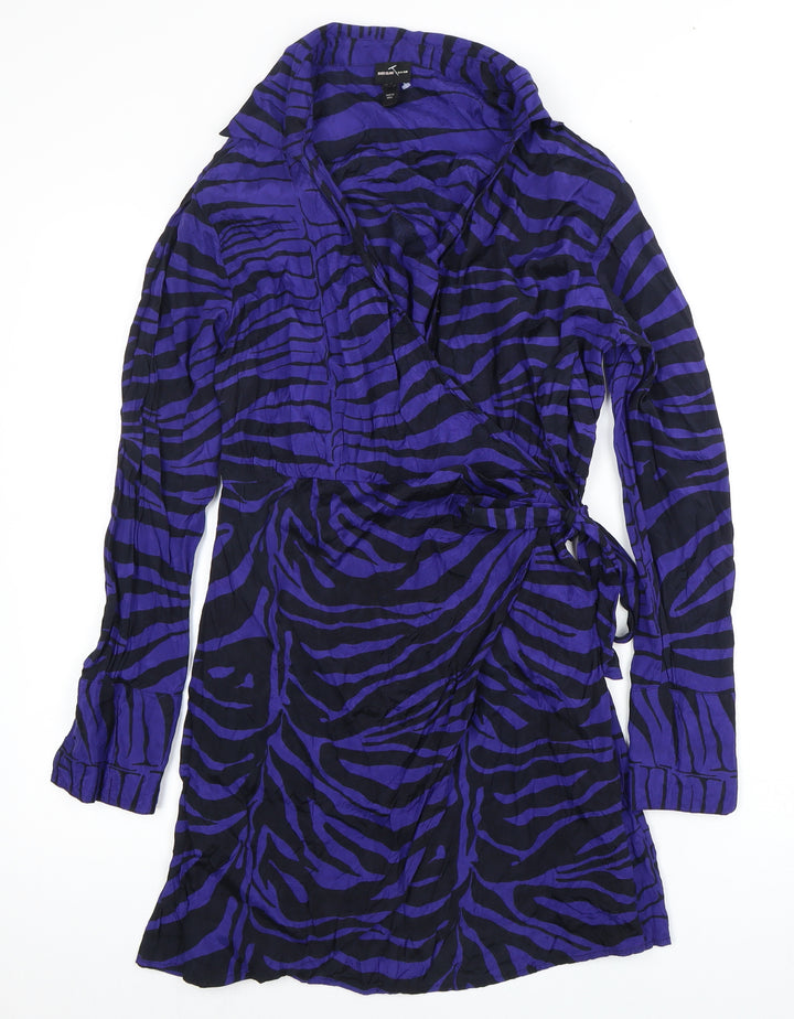 River Island Wrap Dress - Multicoloured, Size 14, Animal Print
