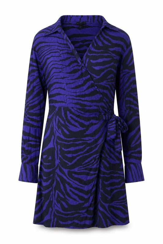 Front view of River Island Wrap Dress - Multicoloured, size 14, Animal Print