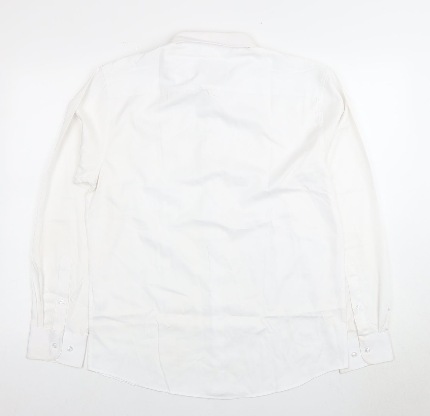 FLEX Men's White Medium Formal Dress Shirt