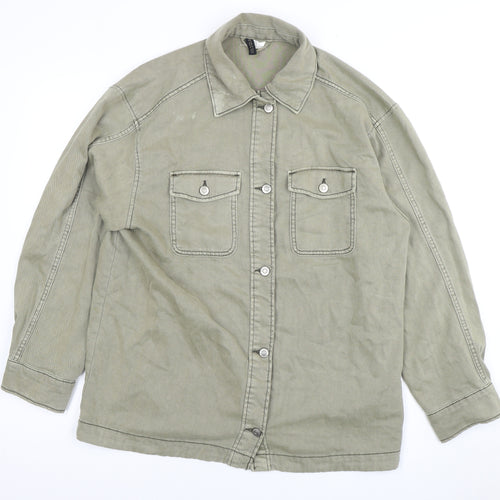 H&M Men’s Green Basic Jacket, Size S, Cotton, Casual
