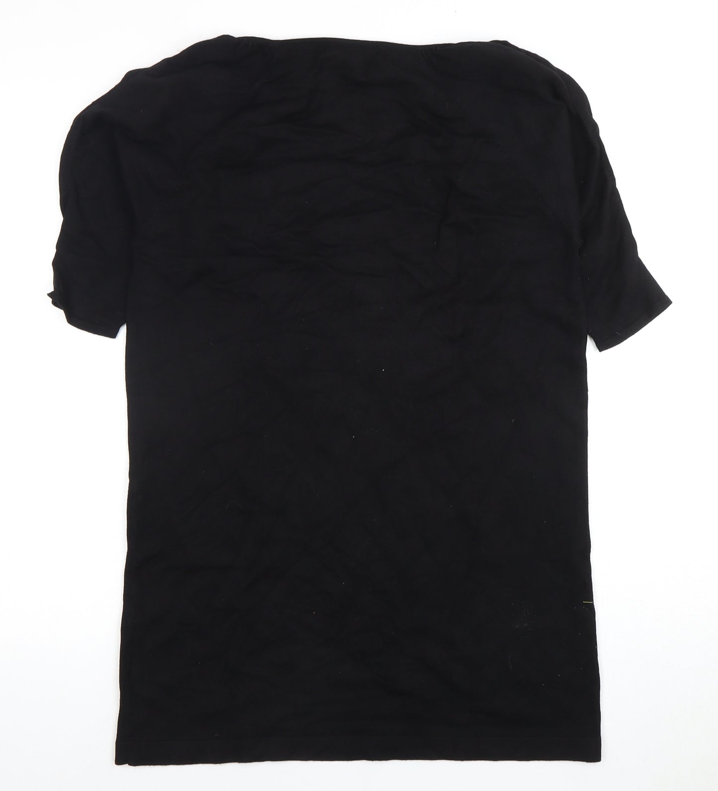 Zara Women's Black T-Shirt Size 6 Short Sleeve Casual