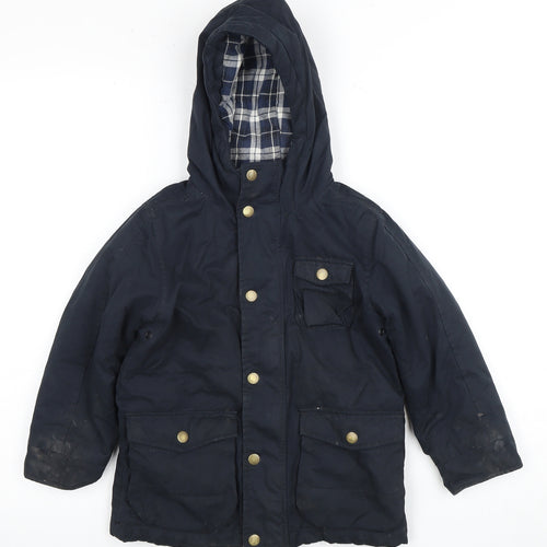 Next Boys Blue Hooded Jacket, Size 5 Years, Lined