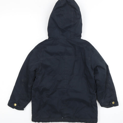 Next Boys Blue Hooded Jacket, Size 5 Years, Lined