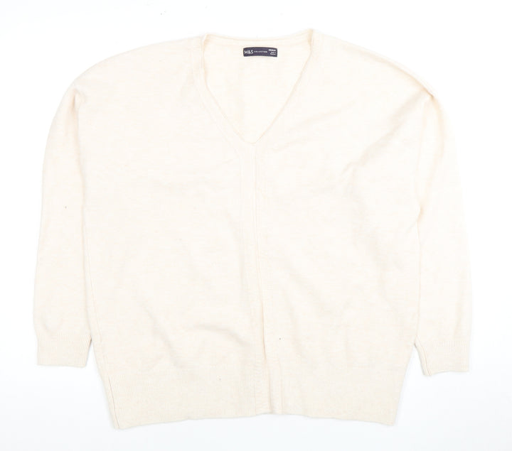 Marks and Spencer Women's Beige Cardigan M V-Neck