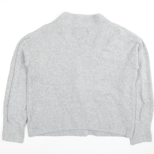 Marks and Spencer Women's Grey Cardigan M V-Neck Long Sleeve