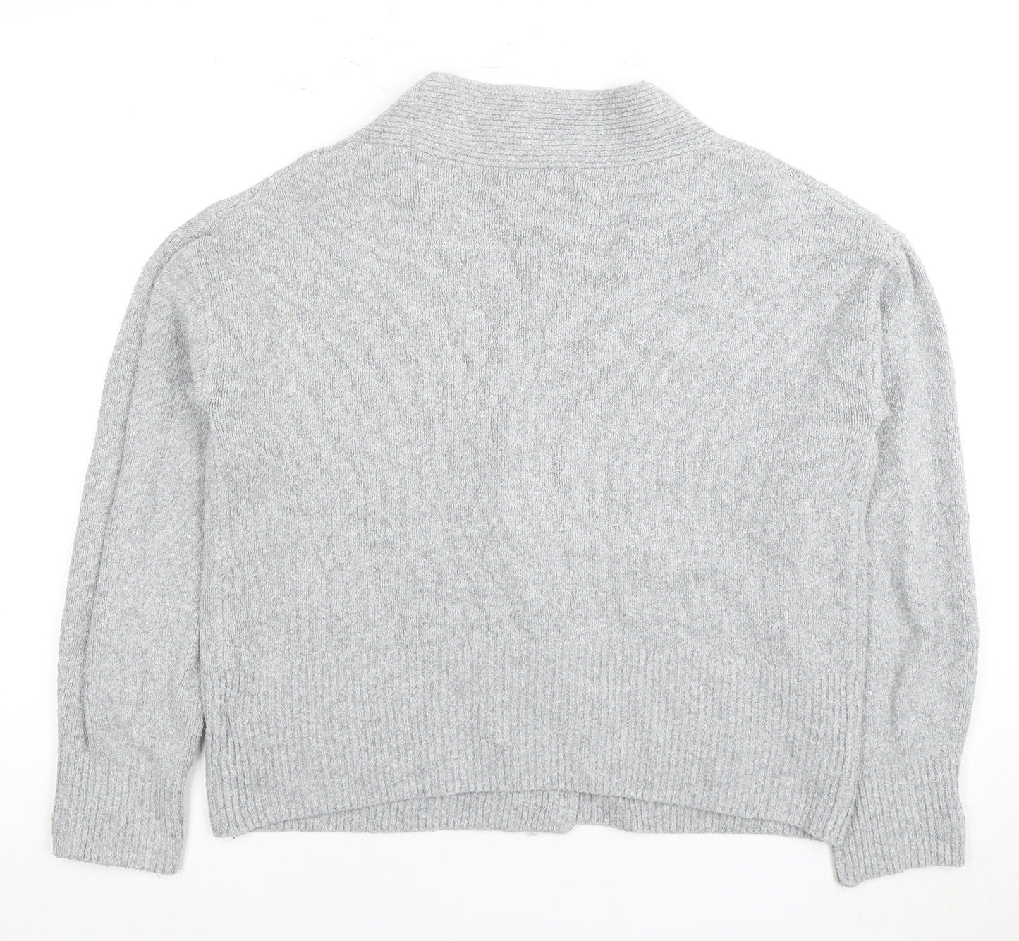 Marks and Spencer Women's Grey Cardigan M V-Neck Long Sleeve