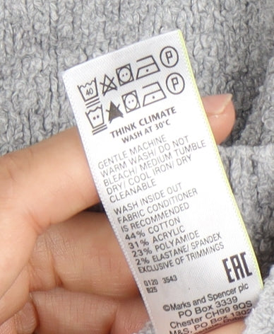 Marks and Spencer Women's Grey Cardigan M V-Neck Long Sleeve