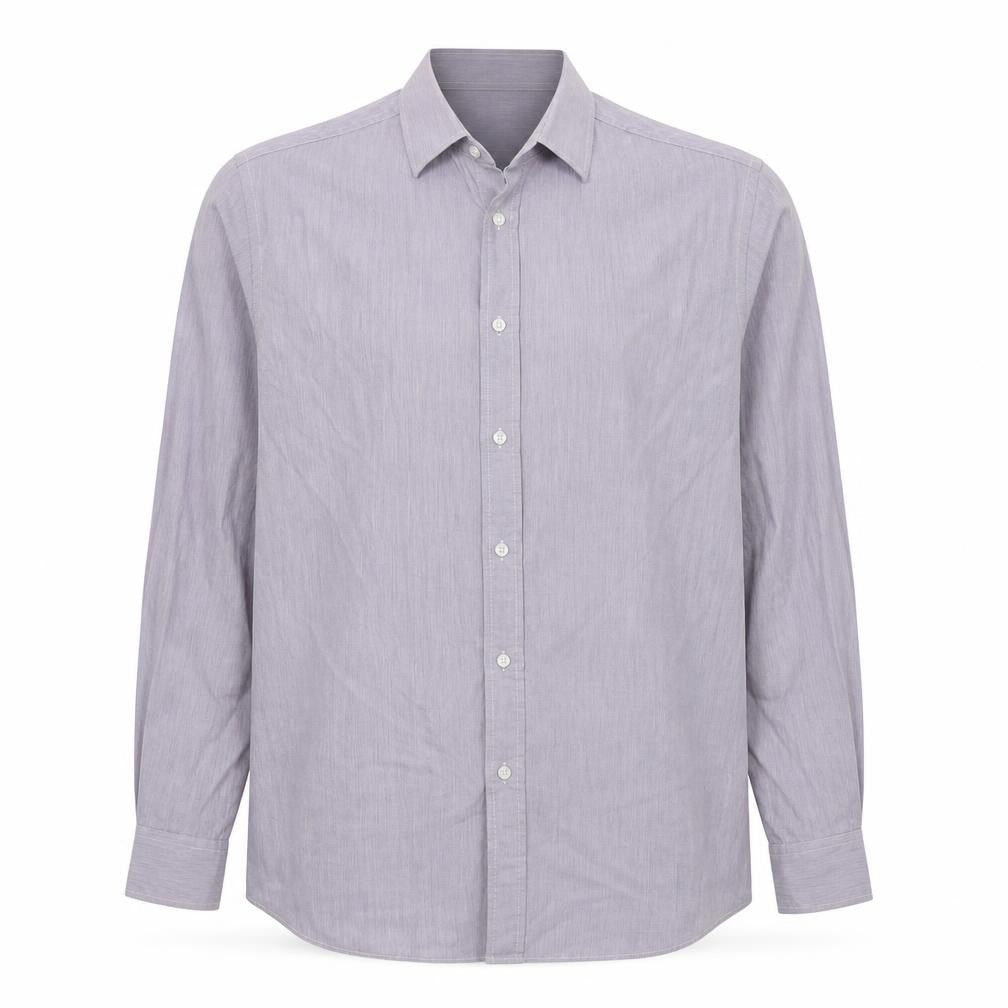 Thomas Nash Men's Purple Striped Dress Shirt L