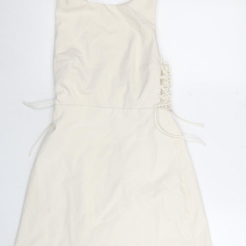 Zara Women's Ivory A-Line Dress Size 8 Sleeveless