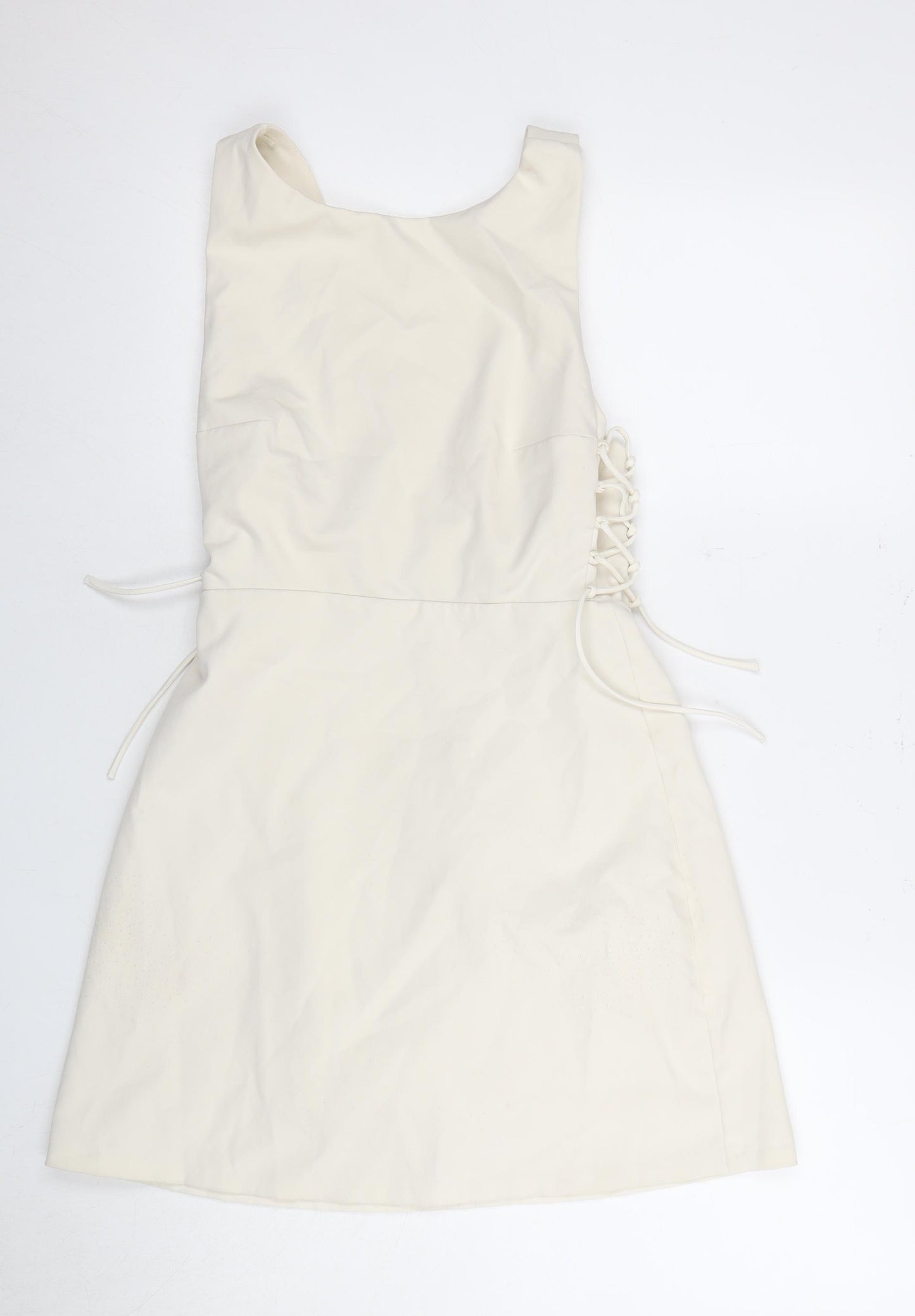 Zara Women's Ivory A-Line Dress Size 8 Sleeveless