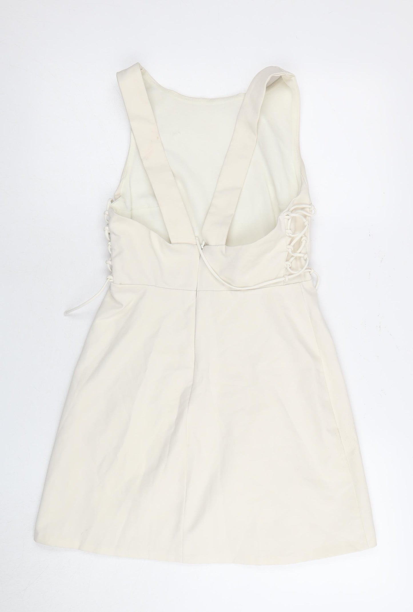 Zara Women's Ivory A-Line Dress Size 8 Sleeveless