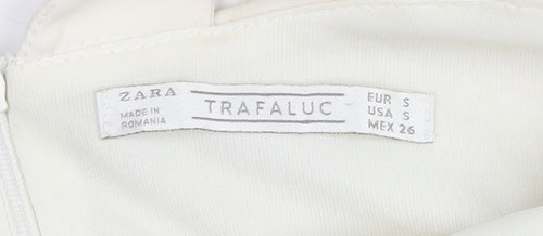 Zara Women's Ivory A-Line Dress Size 8 Sleeveless