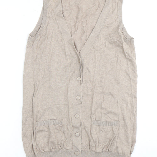 Marks and Spencer Women's Beige Sleeveless Knit Vest