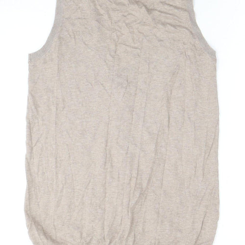 Marks and Spencer Women's Beige Sleeveless Knit Vest