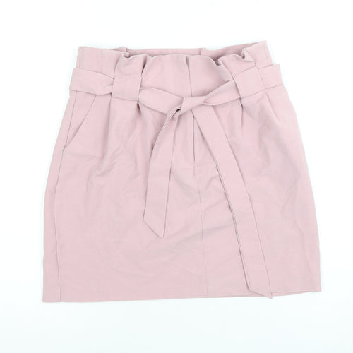 Miss Selfridge Women's Pink Pencil Skirt, Size 8, Belted