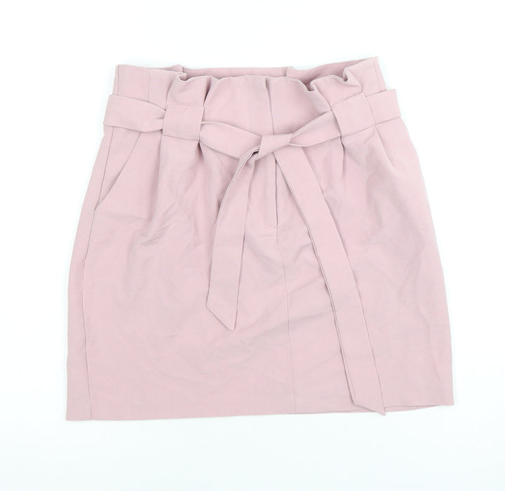 Miss Selfridge Women's Pink Pencil Skirt, Size 8, Belted
