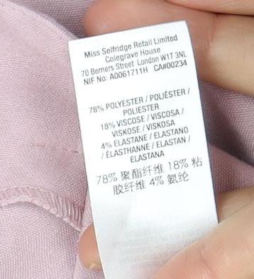 Miss Selfridge Women's Pink Pencil Skirt, Size 8, Belted