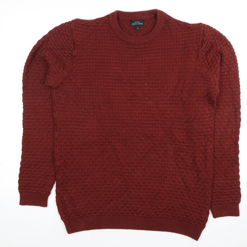 Next Men's Red Waffle-Knit Pullover Jumper, Medium