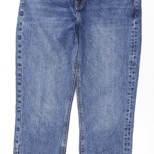 Topshop Womens Blue Straight Jeans, Size 30, 5-Pocket Design
