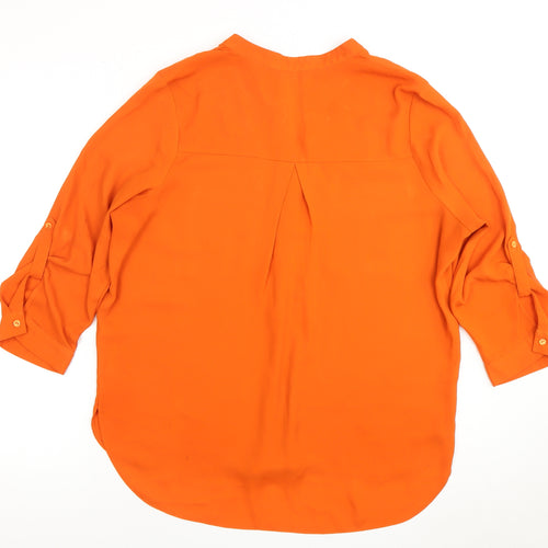 Dorothy Perkins Orange Women's V-Neck Blouse, Size 14