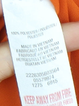 Dorothy Perkins Orange Women's V-Neck Blouse, Size 14